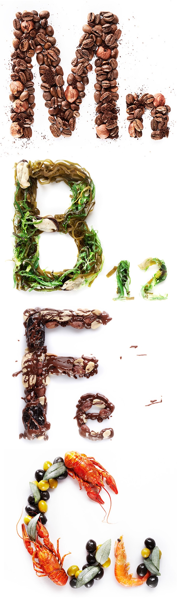 Vitamins-维生素水果海鲜食物字母拼图图片