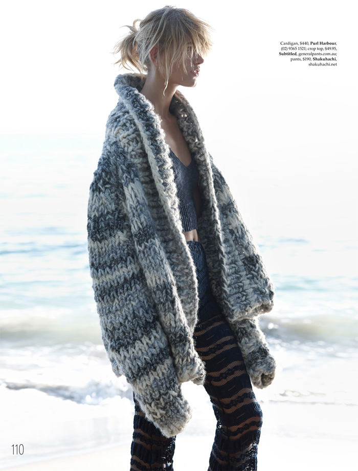 路易丝・米克尔森-ELLE艾丽澳大利亚2015年2月-温暖温馨舒适的针织美诱女装秀---酷图编号6