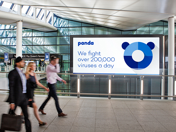 Panda-熊猫云安全解决方案品牌扁平化设计-用户分布在世界各地,195个国家超过23种语言的产品及数以百万计用户---酷图编号6