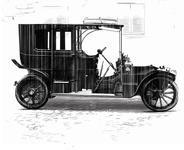 Retro cars交通类手绘插画设计---酷图编号2