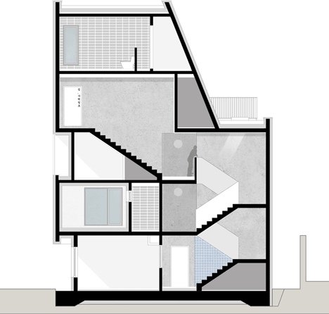 白锥楼-位于韩国首尔,房屋主要围绕最佳位置布局窗户和阳台,是一个可以容纳六套紧凑的一室公寓,以及一个两层楼的复式公寓。---酷图编号1123535