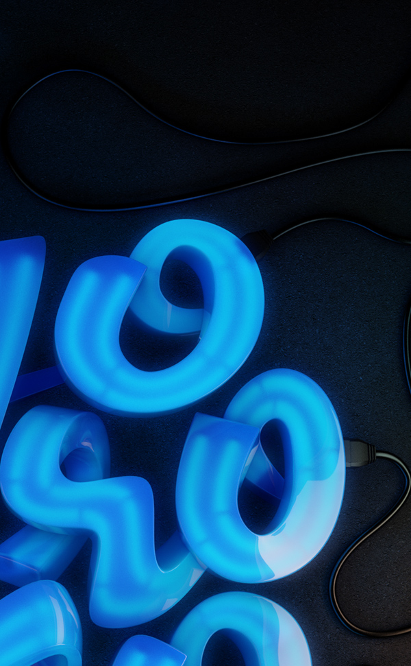 Yorokobu Magazine-蓝色立体霓虹灯设计---酷图编号3