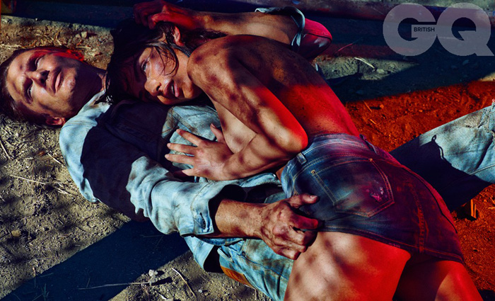 阿莉莎・米勒和肖恩・德-“红热蓝”牛仔时装秀-GQ英国2015年5月---酷图编号7