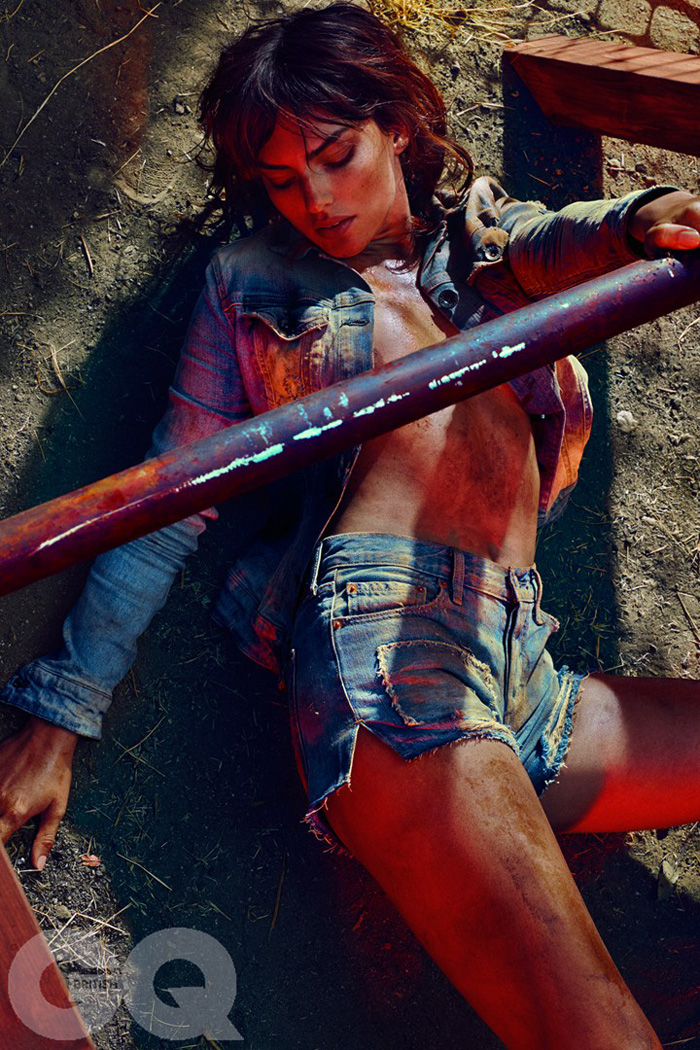 阿莉莎・米勒和肖恩・德-“红热蓝”牛仔时装秀-GQ英国2015年5月---酷图编号1