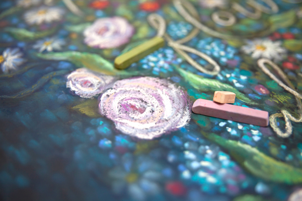 Claude Monet Chalkboard-粉笔手绘黑板涂鸦插画欣赏---酷图编号6