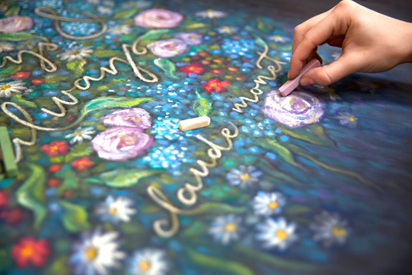 Claude Monet Chalkboard-粉笔手绘黑板涂鸦插画欣赏---酷图编号5