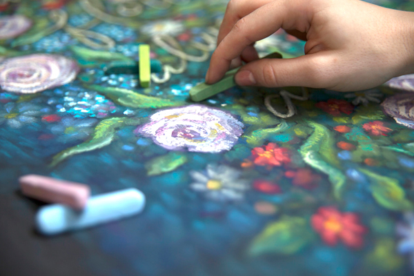 Claude Monet Chalkboard-粉笔手绘黑板涂鸦插画欣赏---酷图编号4