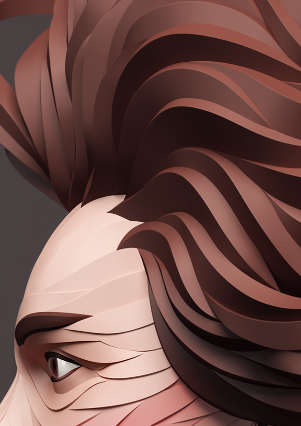 Beauty-层次感立体人像插画---酷图编号1