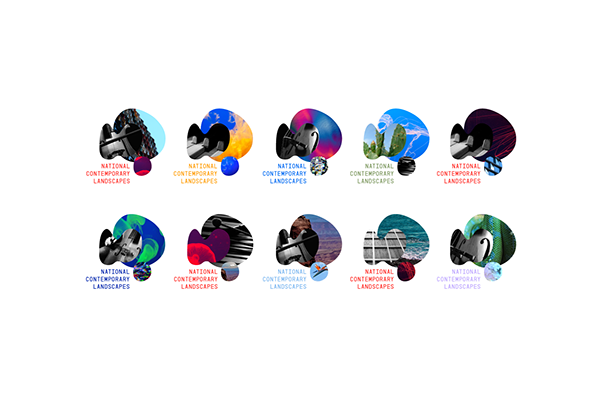 探索澳大利亚当代古典音乐-National Contemporary Landscapes品牌标志设计,采用乐器,景观和当代噪音/抽象音乐体现。---酷图编号1128574