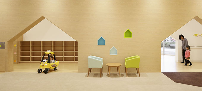 日本东京Mama Smile宝宝游乐场乐园-坐落在东京镇一个购物中心,手感柔软柔和的色彩,是一个友好和谐的气氛,可以让孩子和家长从繁忙的购物场休息,丰富多彩的空间也有望帮助孩子心灵。---酷图编号1