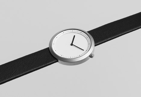 精制圆形而成的腕表设计-蓝宝石晶面,瑞士制造镀金机芯,不锈钢亚光外壳和六种不同组合颜色皮表带,有一个使用寿命长达十年的电池,丹麦KiBiSi工作室作品---酷图编号2