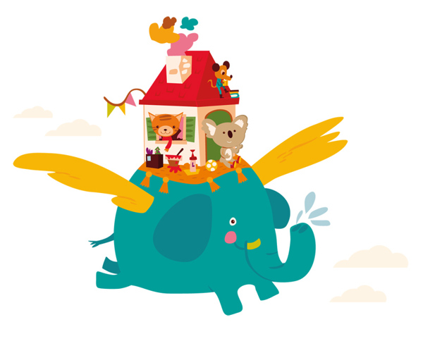 孩子们的动物卡通画illustratio集合---酷图编号16