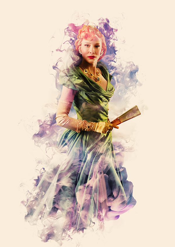 Cinderella-水墨烟雾女性人像插画---酷图编号2