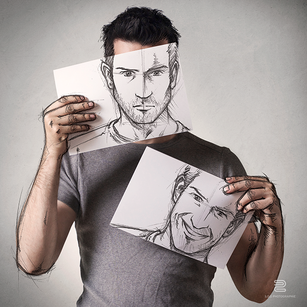 虚实生活人像素描作品---酷图编号13