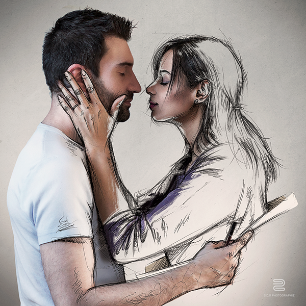 虚实生活人像素描作品---酷图编号11