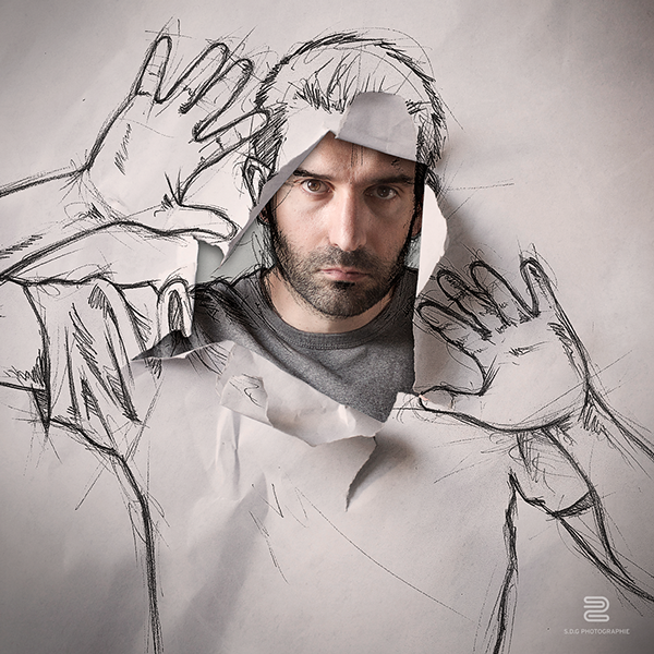 虚实生活人像素描作品---酷图编号4