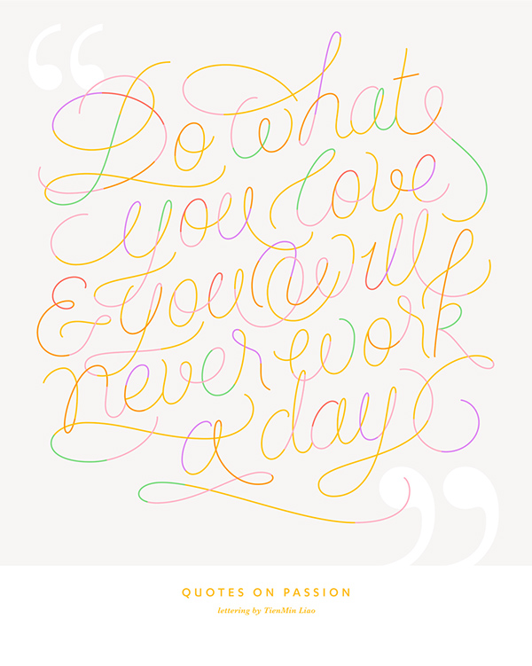 Quotes on Passion-漂亮的流线型花纹字母设计---酷图编号2