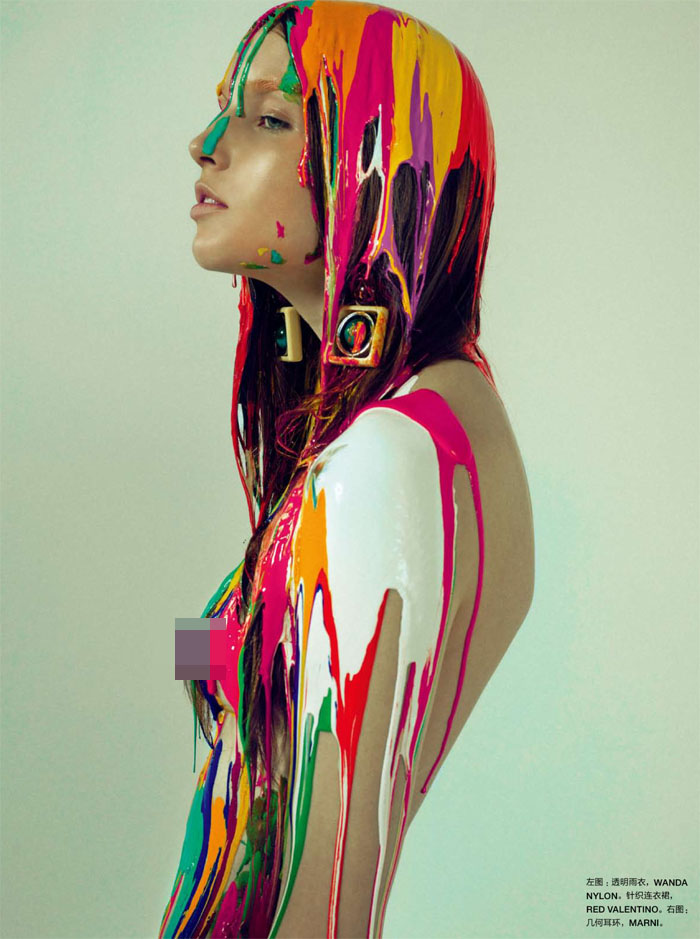 NUMERO中国2015年8月-脸部绘画时尚人像---酷图编号9