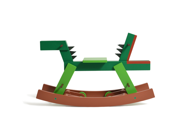 Cavalcade-摇摆的动物木马玩具。每款动物都取自单一的实木板,切割并涂上不同的颜色来彼此区分动物---酷图编号6