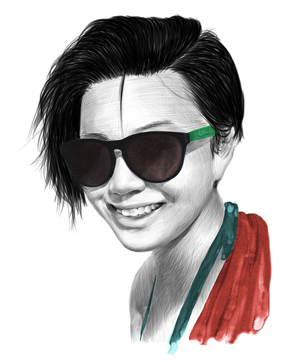 眼镜人像插画设计---酷图编号8