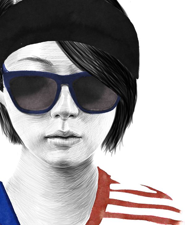 眼镜人像插画设计---酷图编号7