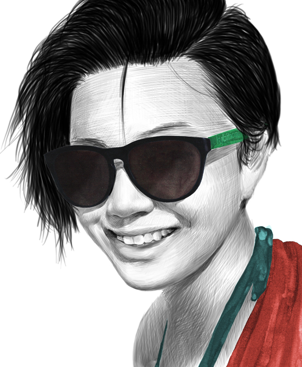 眼镜人像插画设计---酷图编号6