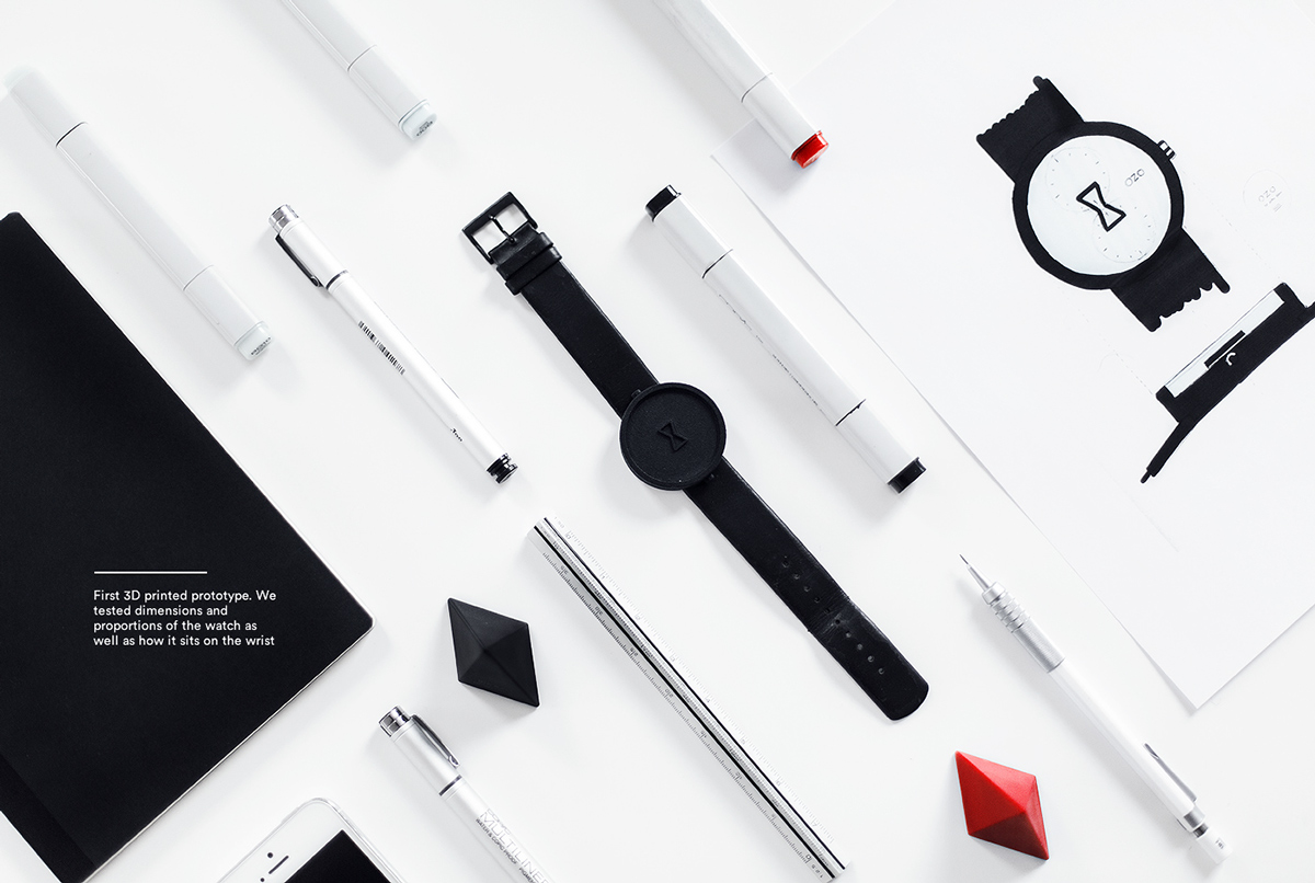 OZO Watch时尚腕表设计-手表具有两个转盘,一用在顶部做小时,而另一个在底部做分钟。---酷图编号2