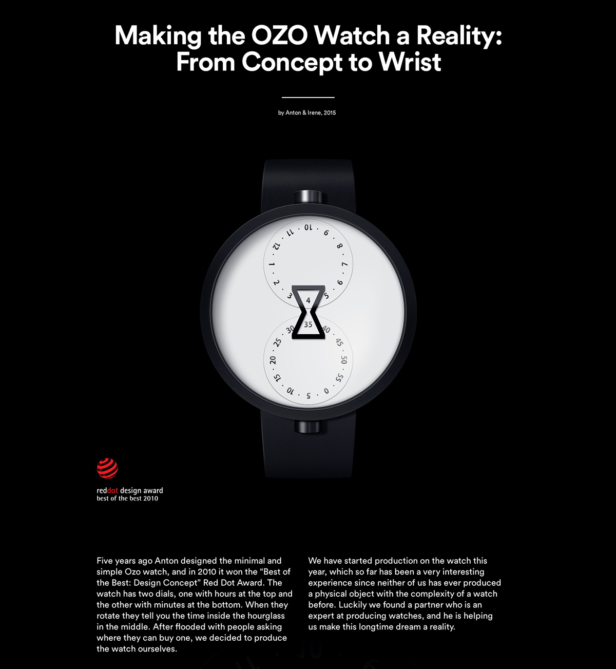 OZO Watch时尚腕表设计-手表具有两个转盘,一用在顶部做小时,而另一个在底部做分钟。---酷图编号1