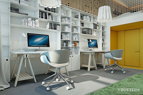 一个友好的儿童乐园公寓设计,有很多好玩的功能。不但有开放的通风地方,还有很多色彩鲜艳温馨儿童玩具---酷图编号26