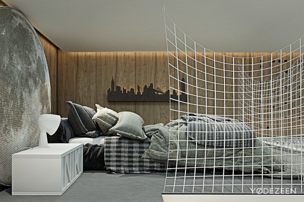 一个友好的儿童乐园公寓设计,有很多好玩的功能。不但有开放的通风地方,还有很多色彩鲜艳温馨儿童玩具---酷图编号6