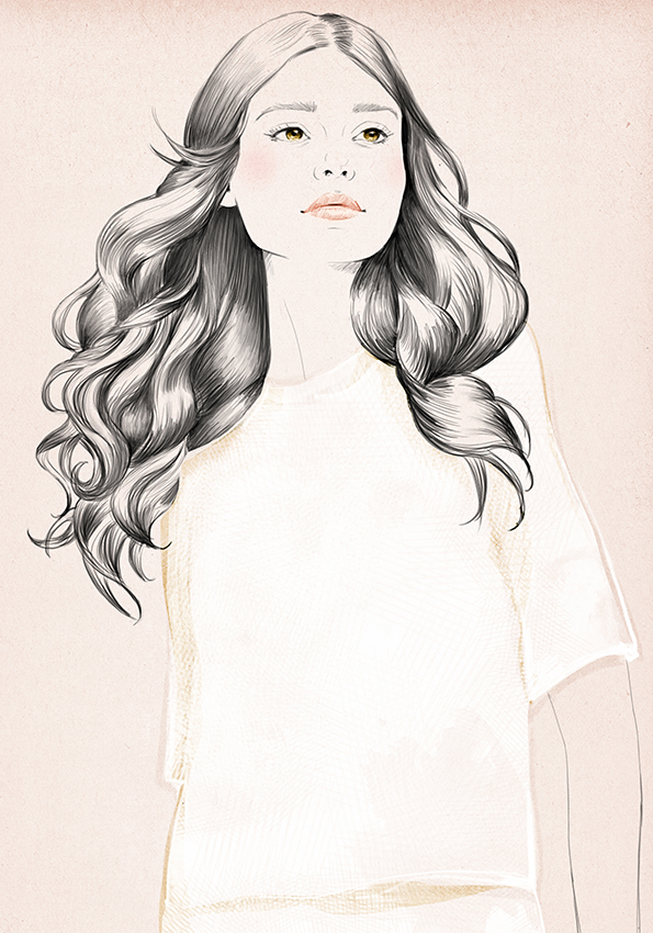 Babyliss Boutique-女性美发产品人像插画设计---酷图编号3