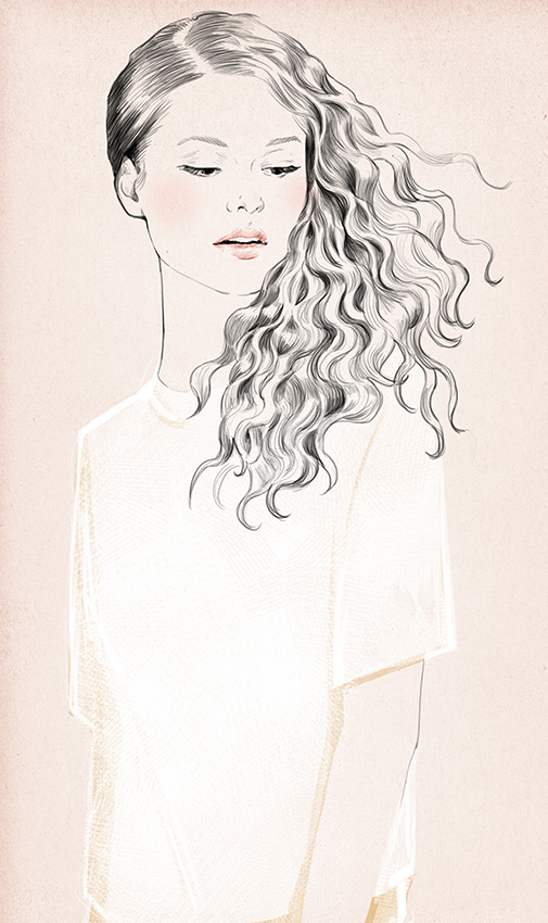 Babyliss Boutique-女性美发产品人像插画设计---酷图编号2