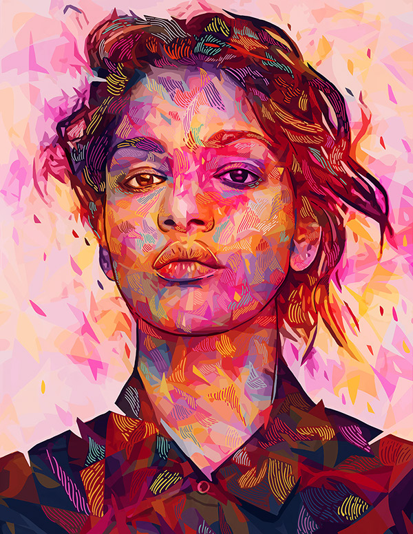 Illustrations 2015-绚丽五彩的女性人像插画设计---酷图编号1