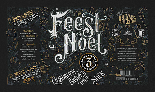 Feest Noel-比利时花丝风格圣诞节酒外包装设计---酷图编号4