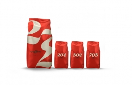 Type & Coffee咖啡包装设计-巴西设计师Renan Vizzotto作品，使用最少的调色板，一个简化的大胆版式设计