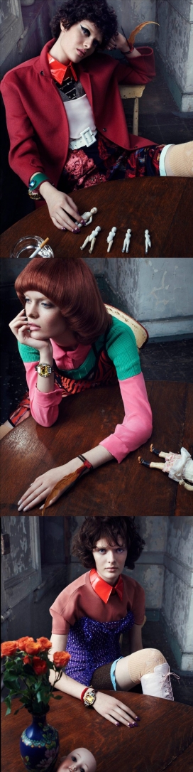 Vogue意大利2014年1月-红栗色多层服装秀