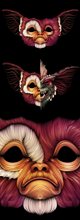 GREMLINS-“蝙蝠侠”插画-绘图灵感来自于美国电影«Gremlins» 乔・丹特