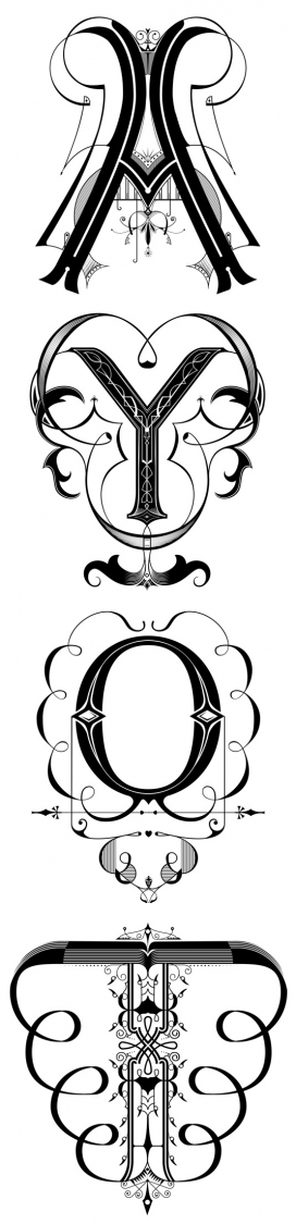 Lovely Letterforms-可爱的花纹式字母字体设计