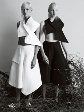 Vogue英国2014年2月-创意几何图形女装秀