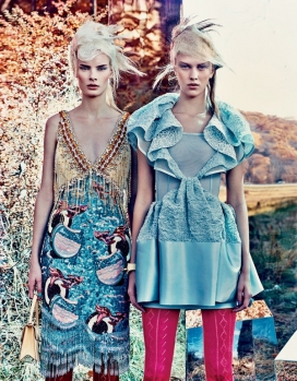 克雷格－W杂志2014年2月－一群自然女神降落在田间，一场户外复杂背景时装视觉盛宴