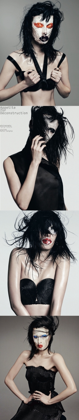 “毁灭的欲望”-心急火燎的黑色和红色美诱时尚时装秀