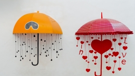 爱心卡通雨伞