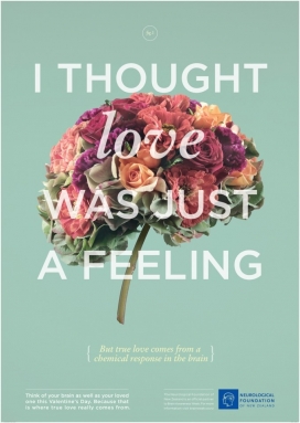 我以为你的心脏是我的-但真正的爱情来自大脑中的一种化学反应-新西兰神经基础平面广告