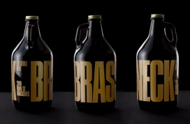 Brassneck啤酒-利用了大胆的版式-温哥华一个新的零售啤酒厂