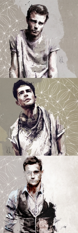 LOOKBOOK-时尚水墨风人像插画