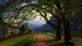 瑞士房子路风景