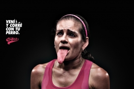 大长舌头-Caninocross (Dog race)平面广告