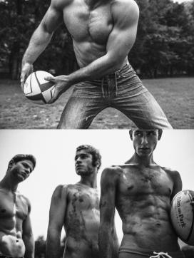 橄榄球运动黑白人像