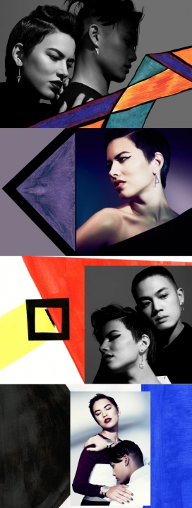 珠宝人像-采用新材料，如橡胶的项链和手镯-灵感来自极简艺术家，