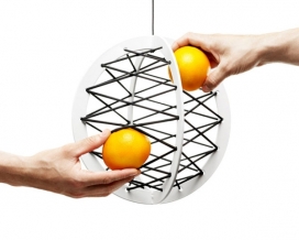 手工制作的轻金属木质Pluk寄球篮-纵横交错的弹性绳橡皮筋，每一个都可以拆卸